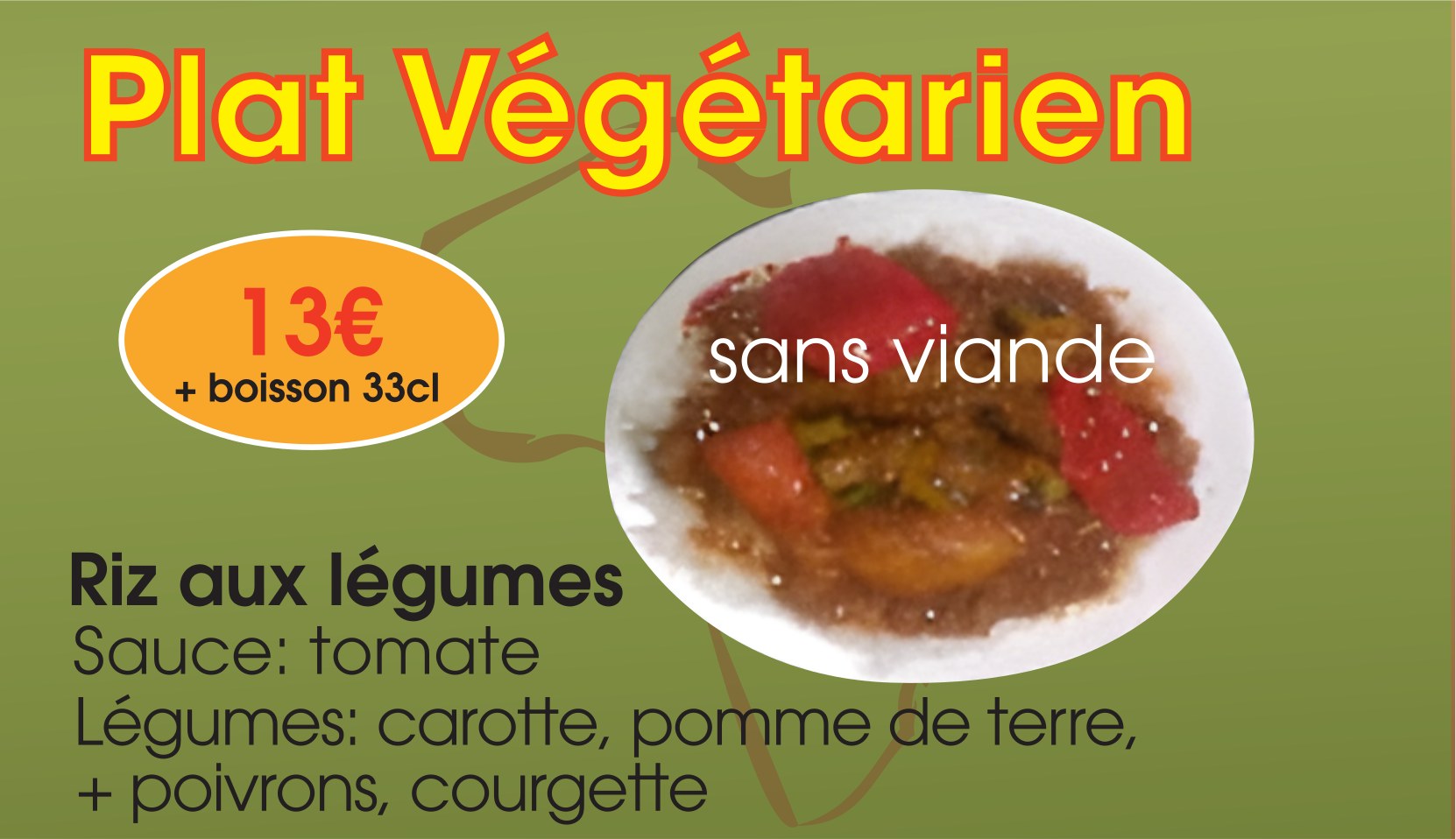 Plat végétarien au riz